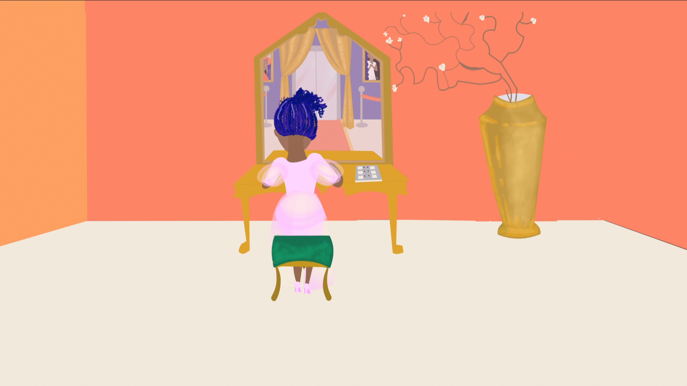 My Hero - Princess Z getting ready at a dressing table mirror